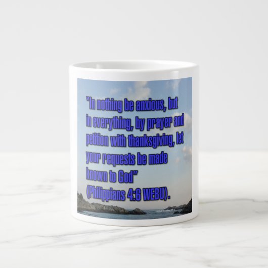 Philippians 4:6 WEBU Mug ジャンボコーヒーマグカップ (正面)
