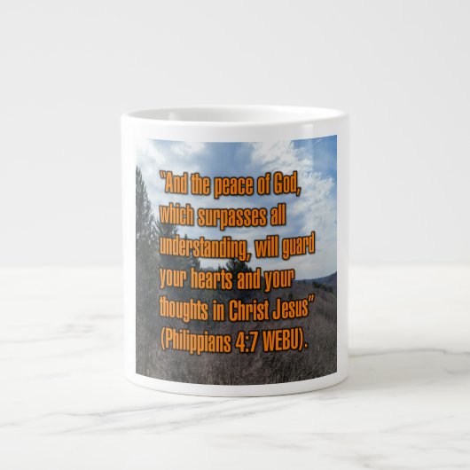 Philippians 4:7 WEBU Mug ジャンボコーヒーマグカップ (正面)
