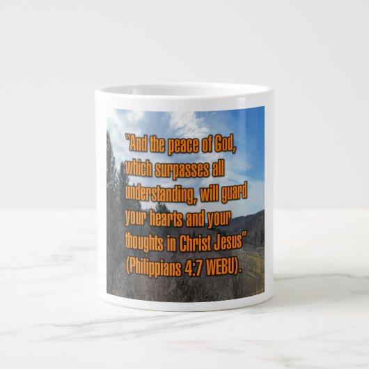 Philippians 4:7 WEBU Mug ジャンボコーヒーマグカップ (正面)