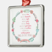 Philippians 4 8 メタルオーナメント (左)