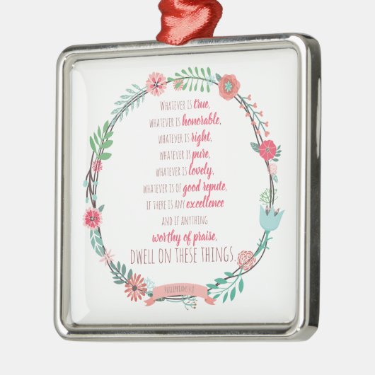 Philippians 4 8 メタルオーナメント (左)