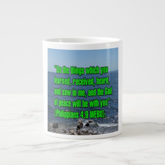 Philippians 4:9 WEBU Mug ジャンボコーヒーマグカップ (正面)