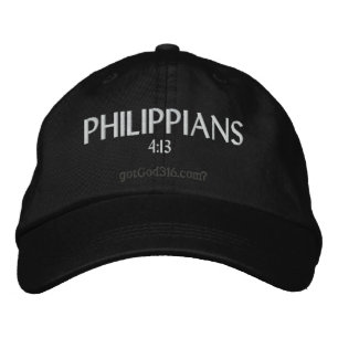 PHILIPPIANS gotGod316.com 4:13ウール 刺繍入りキャップ