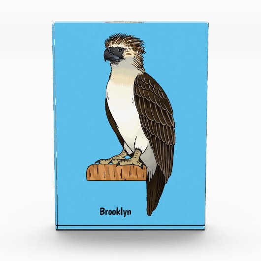 Philippine eagle bird cartoon illustration フォトブロック (正面)