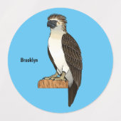 Philippine eagle bird cartoon illustration  ラベル (デザイン2)