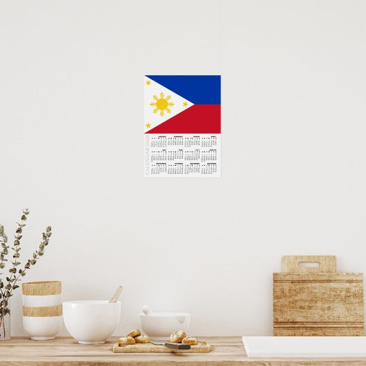 Philippines 2026 Calendar, Large, Philippine Flag ポスター (キッチン)