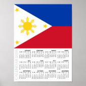Philippines 2026 Calendar, Large, Philippine Flag ポスター (正面)