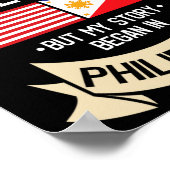 Philippines American Flag Usa Filipino Roots Gifts ポスター (角)