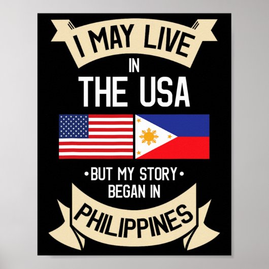 Philippines American Flag Usa Filipino Roots Gifts ポスター (正面)