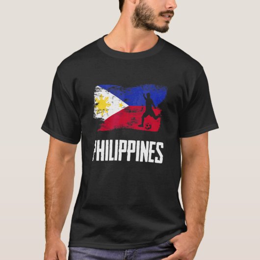 Philippines Flag Jersey Philippine Soccer Team Phi Tシャツ (正面)