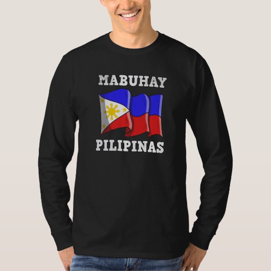 Philippines Pinay Filipino Pride Country Flag Mabu Tシャツ (正面)