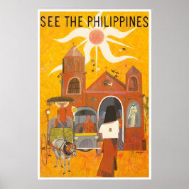 Philippines Print Travel Poster Filipino Art ポスター