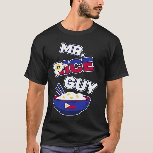 Philippines Rice Guy Pinay and Pinoy Filipino Ric Tシャツ (正面)