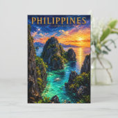 Philippines: Tropical Sunset Palawan Coast Art Sou 招待状 (スタンド正面)