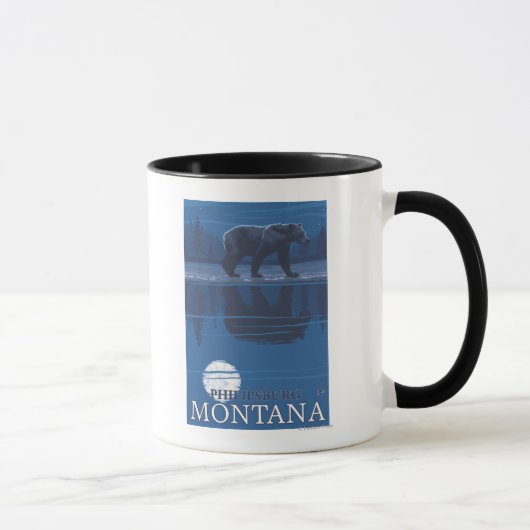 Philipsburg, MontanaBear in Moonlight マグカップ (右)