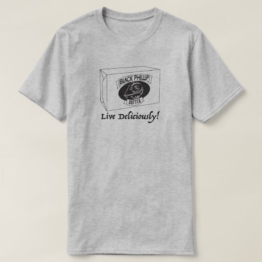 Phillipの黒いバター Tシャツ (デザイン正面)