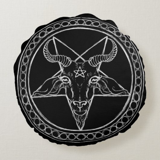 Phillipの黒い円形の枕 ラウンドクッション (裏面)