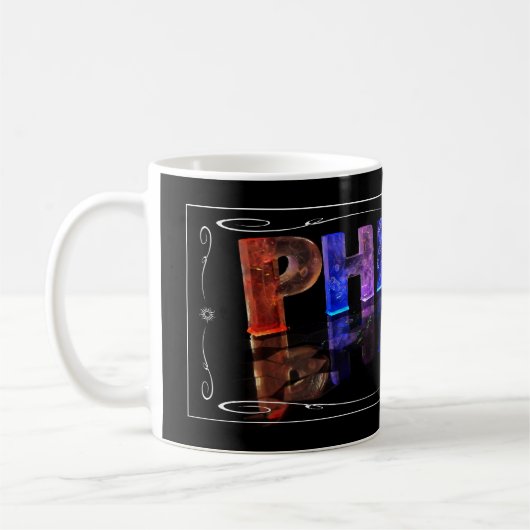 Phillip - 3Dの一流のPhillipはつきます(Photogra コーヒーマグカップ (左)