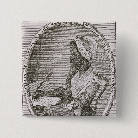 Phillis Wheatleyのポートレート 缶バッジ (正面)