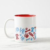 Phillyで快活: コラージュのデザインのコーヒー・マグ ツートーンマグカップ (左)