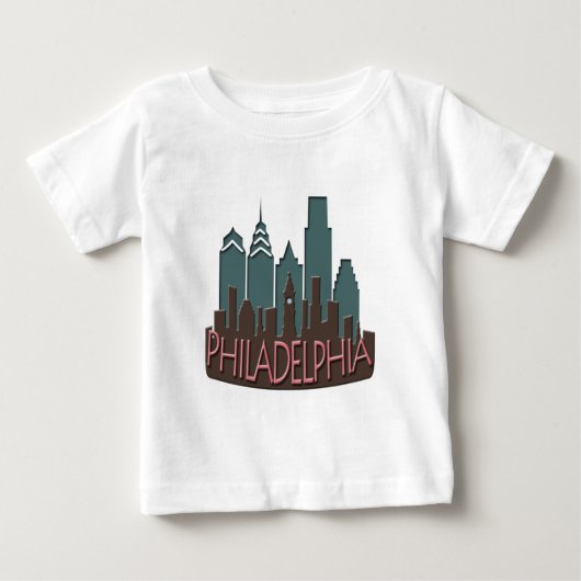 Phillyのスカイラインのnewwaveチョコレート ベビーTシャツ (正面)