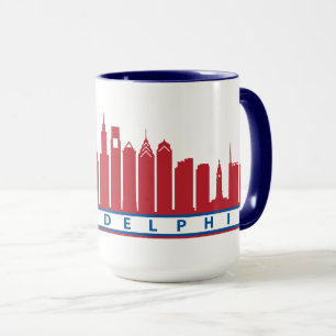 Phillyの赤い白くの2019年のスカイラインのマグ及び青 マグカップ