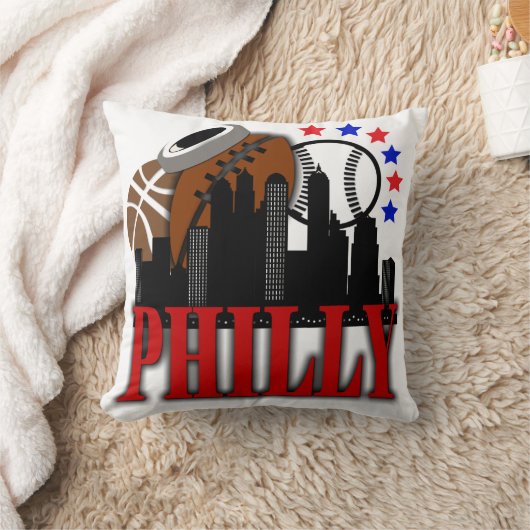 Phillyは遊ばしますポリエステル装飾用クッション16"をx 16" クッション (ブランケット)