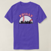 Philly Baseball  Philly PA Cityscape Skyline  Tシャツ (デザイン正面)