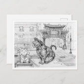 Philly Cat in Chinatown ポストカード (正面/裏面)