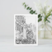 Philly Cat near Academy of Natural Sciences  ポストカード (スタンド正面)