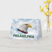 Philly Eagle – 水平グリーティングカード カード (黄色い花)