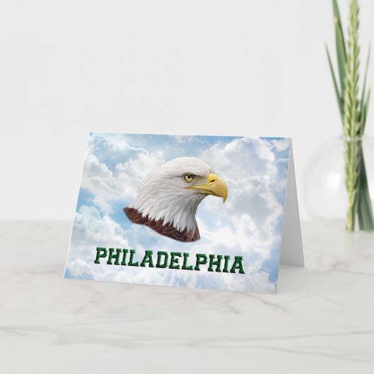 Philly Eagle – 水平グリーティングカード カード (正面)