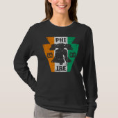 PHILLY FAN IRISH FLAG IRE LIBERTY BELL PHILADELPHI Tシャツ (正面)