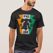 PHILLY FAN IRISH FLAG IRE LIBERTY BELL PHILADELPHI Tシャツ (正面)