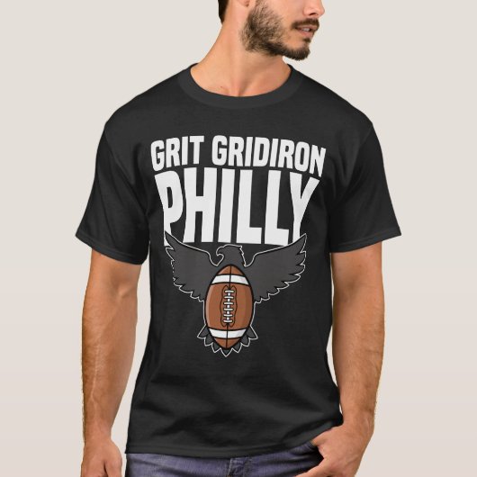 PHILLY GRIT GRIDIRON - PHILADELPHIA FOOTBALL Tシャツ (正面)