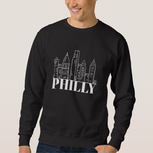 Philly Philadelphia Pennsylvania Skyline Silhouett スウェットシャツ (正面)