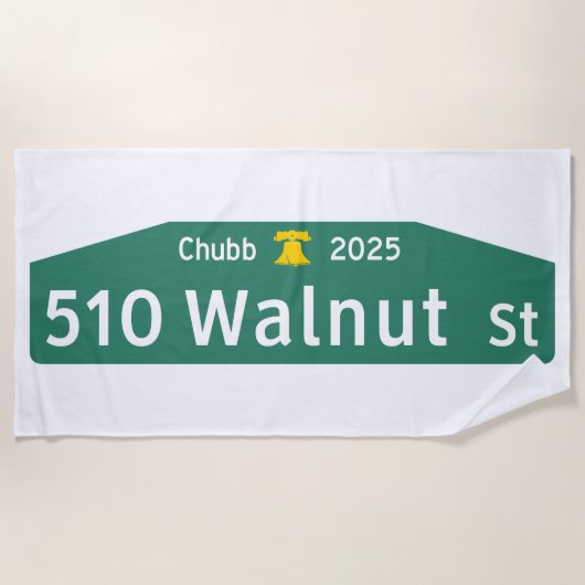 Philly Street Sign Beach Towel: For YOUR Address!  ビーチタオル (正面)