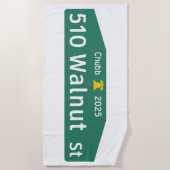 Philly Street Sign Beach Towel: For YOUR Address!  ビーチタオル (正面)