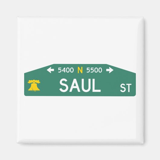 Philly Street Sign Magnet: Made For YOUR Address! マグネット (正面)
