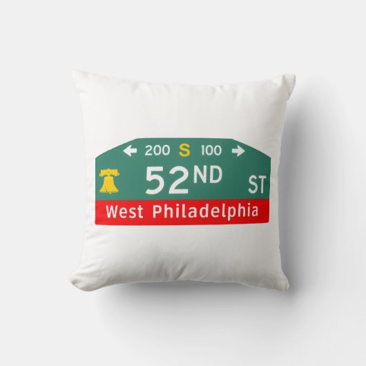 Philly Street Sign Pillow: For YOUR Address!  クッション (正面)