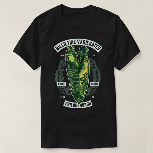Philodendron Billietiae Variegated Botanist kitty  Tシャツ (デザイン正面)