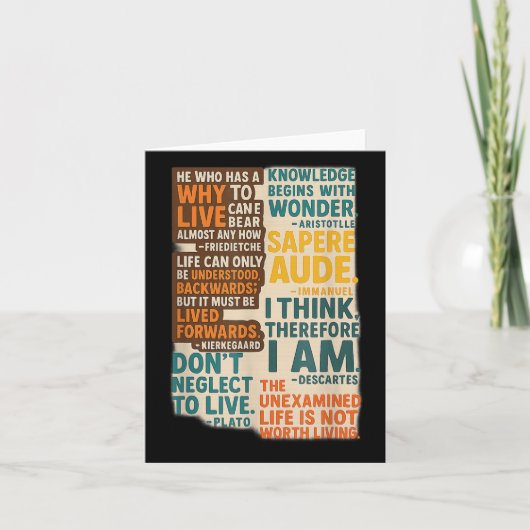 Philosophy Quotes Poster - Timeless Wisdom From Gr カード (正面)