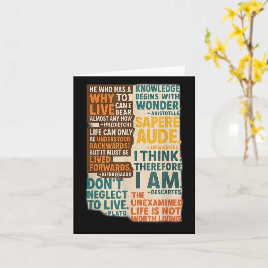 Philosophy Quotes Poster - Timeless Wisdom From Gr カード (黄色い花)