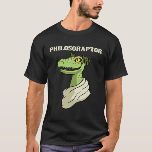 Philosoraptor Philosopher Raptor Dinosaur Velocira Tシャツ (正面)