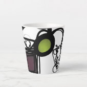 Philydionからの挨拶：抽象芸術白黒 カフェラテマグ (正面)