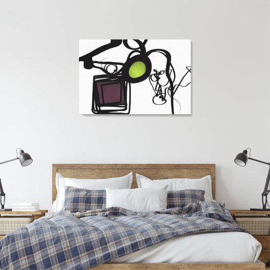 Philydionからの挨拶：抽象芸術白黒 キャンバスプリント (インサイチュ (寝室))