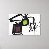 Philydionからの挨拶：抽象芸術白黒 キャンバスプリント (正面)