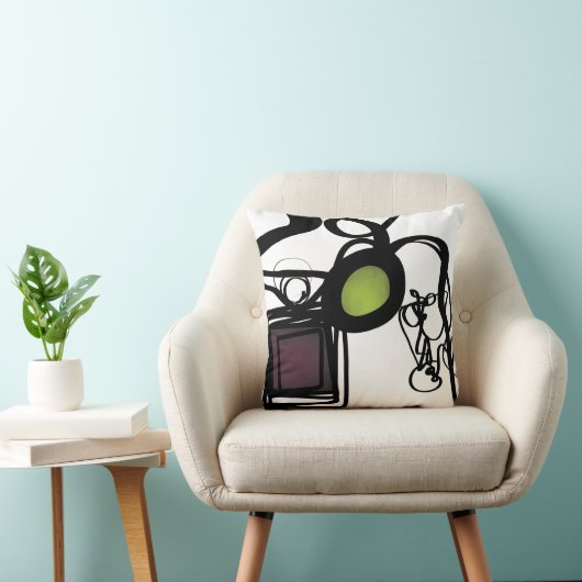 Philydionからの挨拶:抽象芸術白黒 クッション (椅子)