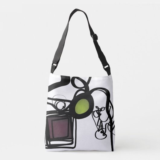 Philydionからの挨拶：抽象芸術白黒 クロスボディバッグ (裏面)