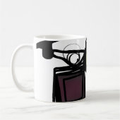 Philydionからの挨拶：抽象芸術白黒 コーヒーマグカップ (左)